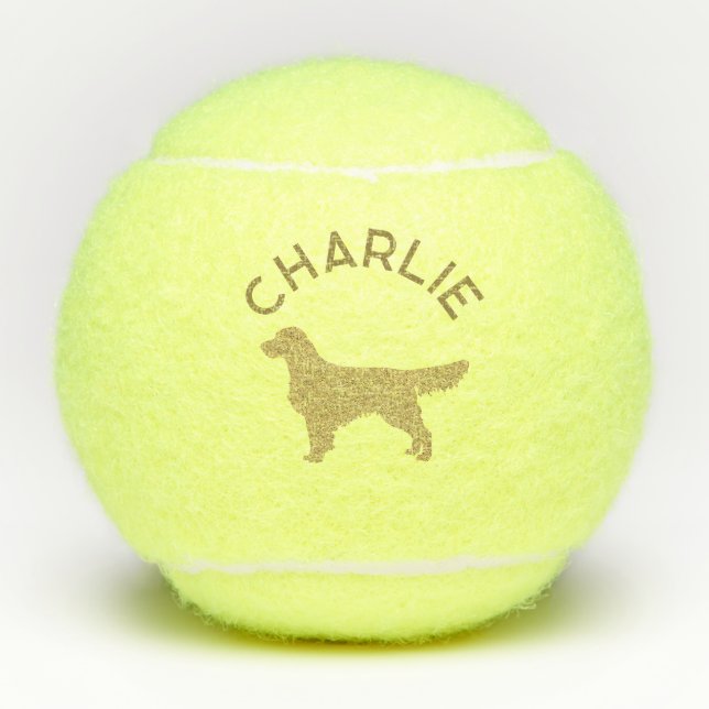 Personalized Cute golden retriever dog tennis ball (Front)