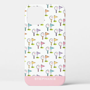 Personalized Cute Golf Ball Tee and Pins iPhone 12 Pro Case