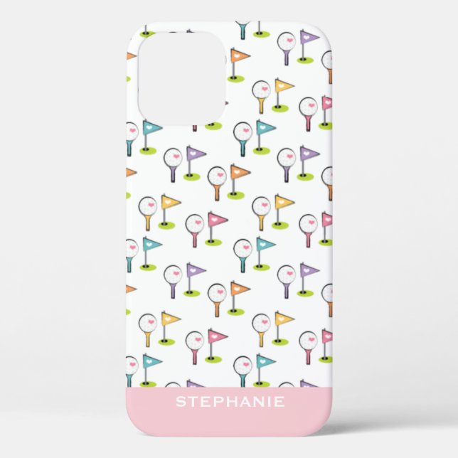 Personalized Cute Golf Ball Tee and Pins Case-Mate iPhone Case (Back)