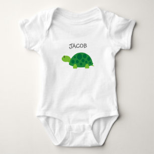 Personalized cute green turtle kids baby romper