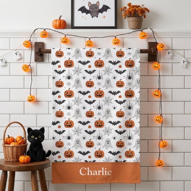 Personalized Cute Halloween Bath Towel (Creator Uploaded)