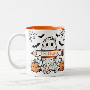 Personalized Cute Halloween Ghost Teacher Mug