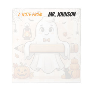 Personalized Cute Halloween Ghost Teacher Notepad