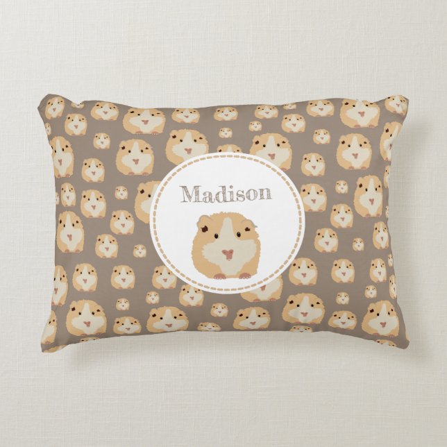 Personalized Cute Hamster Pattern  Accent Pillow (Front)