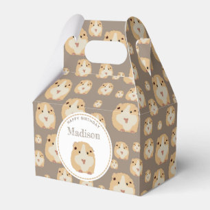 Personalized Cute Hamster Pattern Birthday Party Favor Box