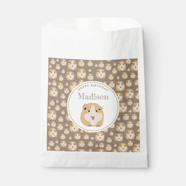 Personalized Cute Hamster Pattern Birthday Party Favour Bag (Front)