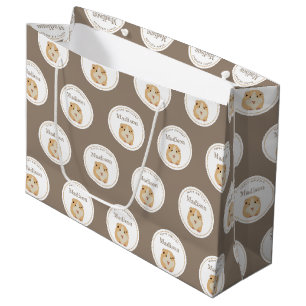 Personalized Cute Hamster Pattern Birthday Party  Large Gift Bag