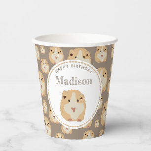 Personalized Cute Hamster Pattern Birthday Party Paper Cups