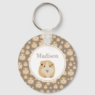 Personalized Cute Hamster Pattern  Keychain