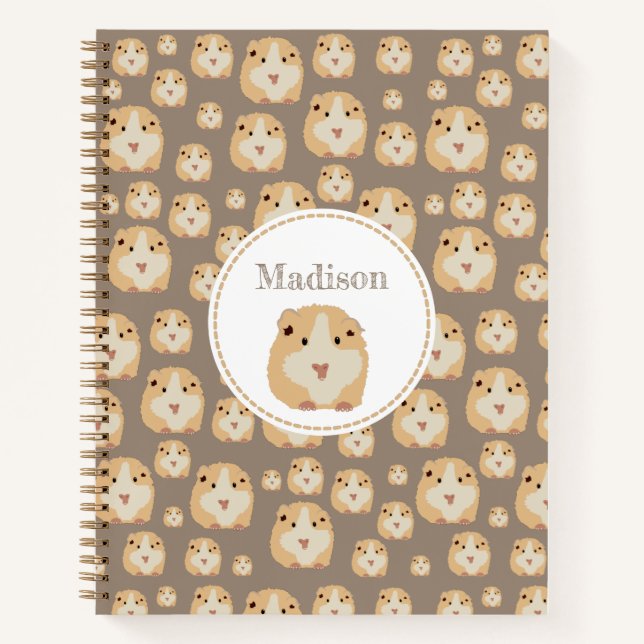 Personalized Cute Hamster Pattern  Notebook (Front)