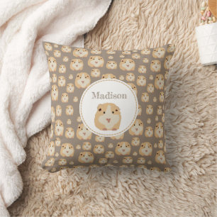 Personalized Cute Hamster Pattern Throw Pillow