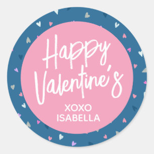 Personalized Cute Happy Valentines Sticker