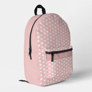Personalized Cute Hearts Pattern Pink Printed Backpack