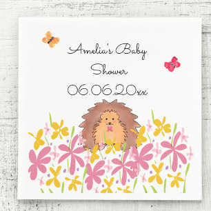 Personalized Cute Hedgehog Baby shower Napkin