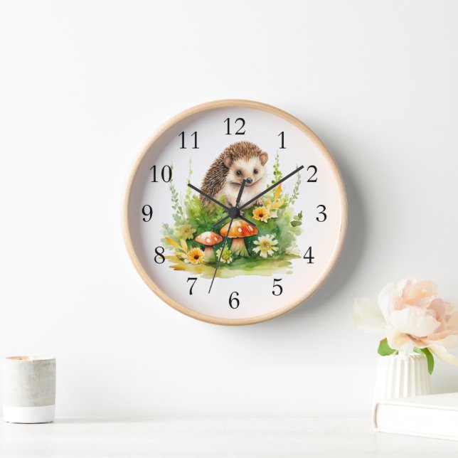 Personalized Cute Hedgehog Clock (Home)