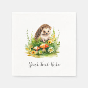 Personalized Cute Hedgehog Napkin