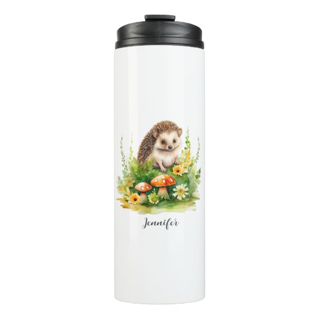 Personalized Cute Hedgehog Thermal Tumbler (Front)