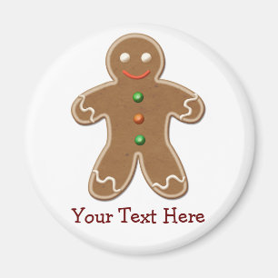 Personalized Cute Holiday Gingerbread Man Magnet