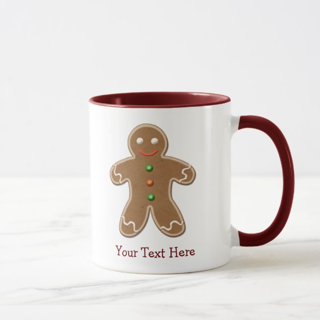 Personalized Cute Holiday Gingerbread Man Mug (Right)