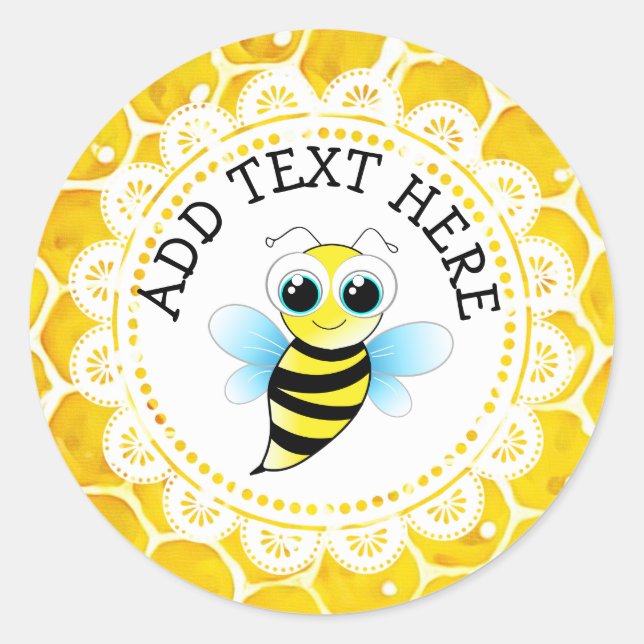 Personalized  Cute Honeybee Honeycomb Stickers (Front)