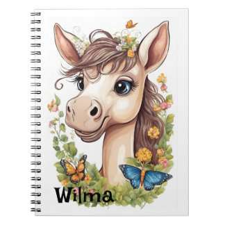 Personalized Cute Horse Head Notebook