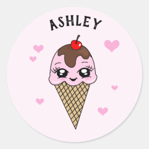 Personalized Cute Ice Cream Stickers