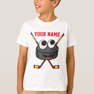 Personalized cute Ice Hockey puck and sticks T-Shirt