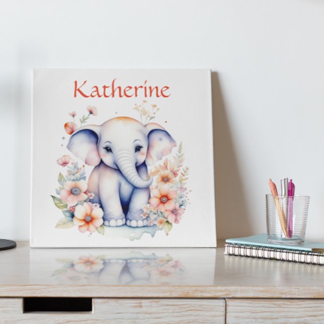 Personalized Cute Illustration of a Baby Elephant Poster (Creator Uploaded)