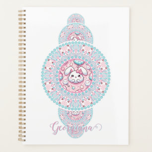 Personalized Cute Kawaii Bunny Ornamental Mandala Planner