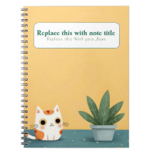 Personalized Cute Kawaii Cat Notebook