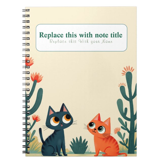 Personalized Cute Kawaii Cat Notebook (Front)