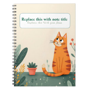 Personalized Cute Kawaii Cat Notebook