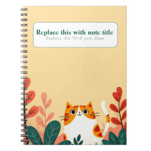 Personalized Cute Kawaii Cat Notebook