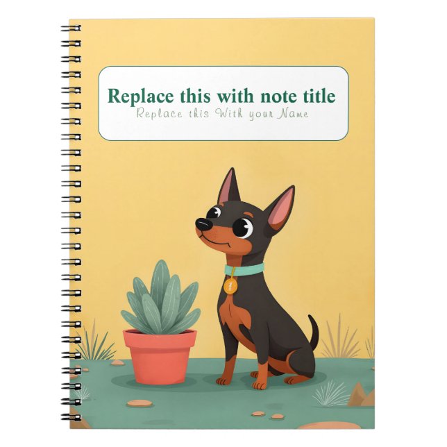 Personalized Cute Kawaii Dog Notebook (Front)