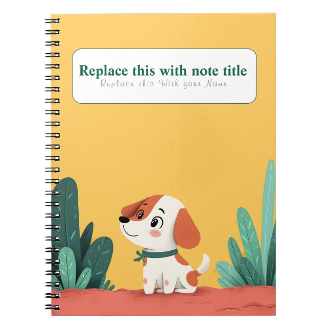 Personalized Cute Kawaii Dog Notebook (Front)