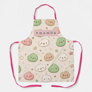 Personalized Cute Kawaii Mochi Pattern Apron