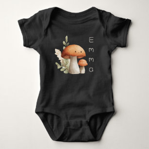 Personalized Cute Kawaii mushroom  Baby Bodysuit