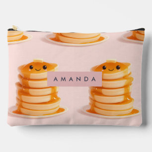 Personalized Cute Kawaii Pancake Stack with Syrup Accessory Pouch