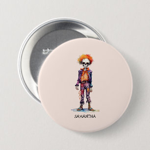 Personalized Cute Kid Zombie Halloween (6) 3 Inch Round Button