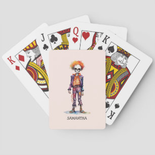 Personalized Cute Kid Zombie Halloween (6) Playing Cards