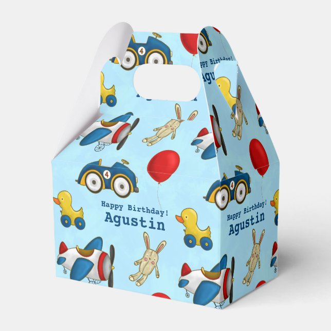 Personalized Cute Kids Toys Pattern Favor Box (Front Side)
