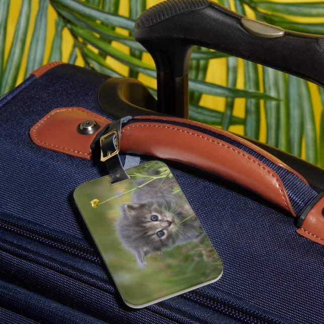 Personalized Cute Kitten Luggage Tag (Front Insitu 1)