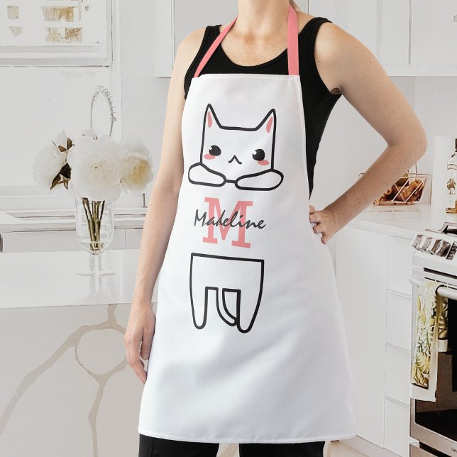 Personalized Cute Kitten Name Apron (Creator Uploaded)
