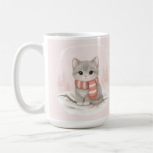 Personalized Cute Kitten Winter Mug