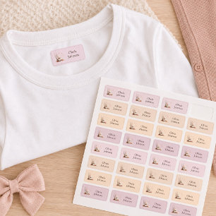 Personalized Cute Kitten with Hearts Name Labels