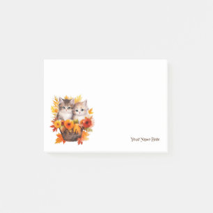 Personalized Cute Kittens Cats in Basket Post-it Notes