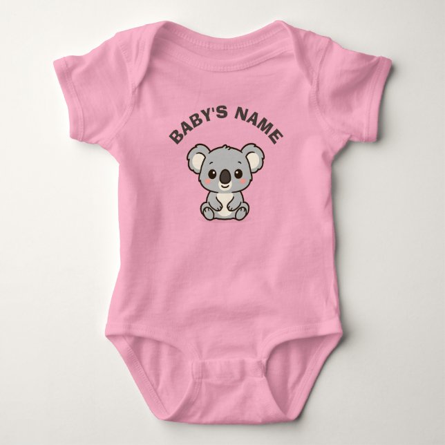 Personalized Cute Koala Baby Bodysuit (Front)