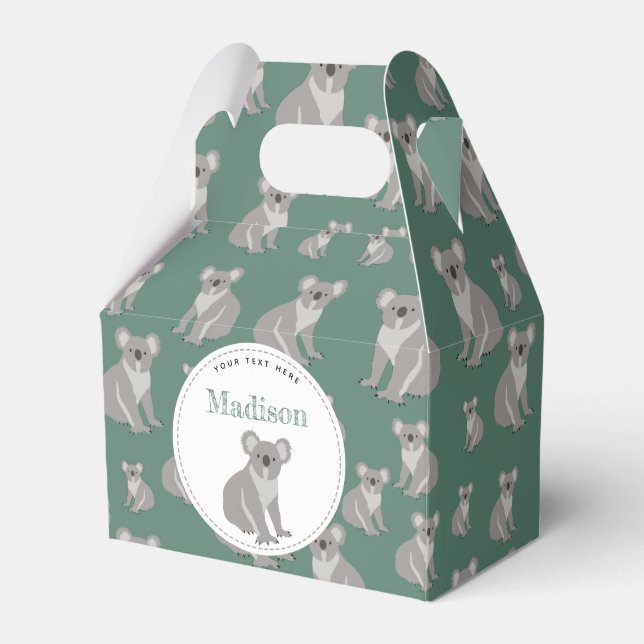 Personalized Cute Koala Pattern  Favor Box (Front Side)