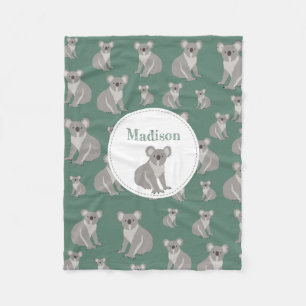 Personalized Cute Koala Pattern  Fleece Blanket