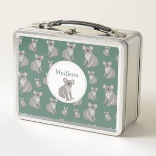 Personalized Cute Koala Pattern Metal Lunch Box